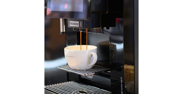 Cappuccino with milk foam on the Franke A300 FM