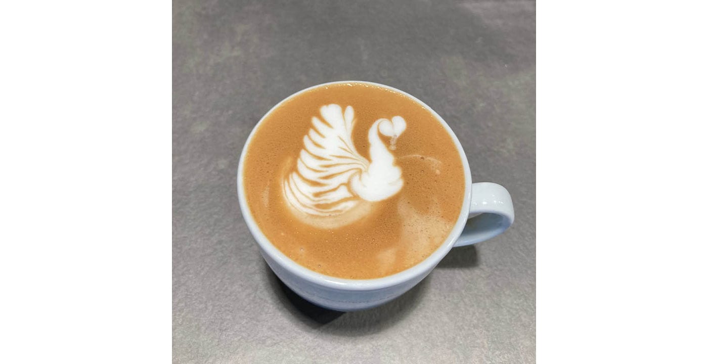 Milk drink prepared in a Franke coffee machine
